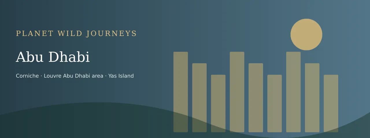 Original illustrated Abu Dhabi travel landscape
