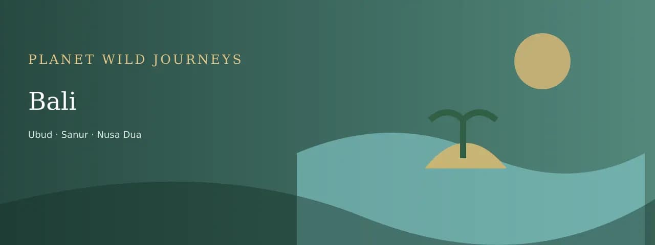 Original illustrated Bali travel landscape