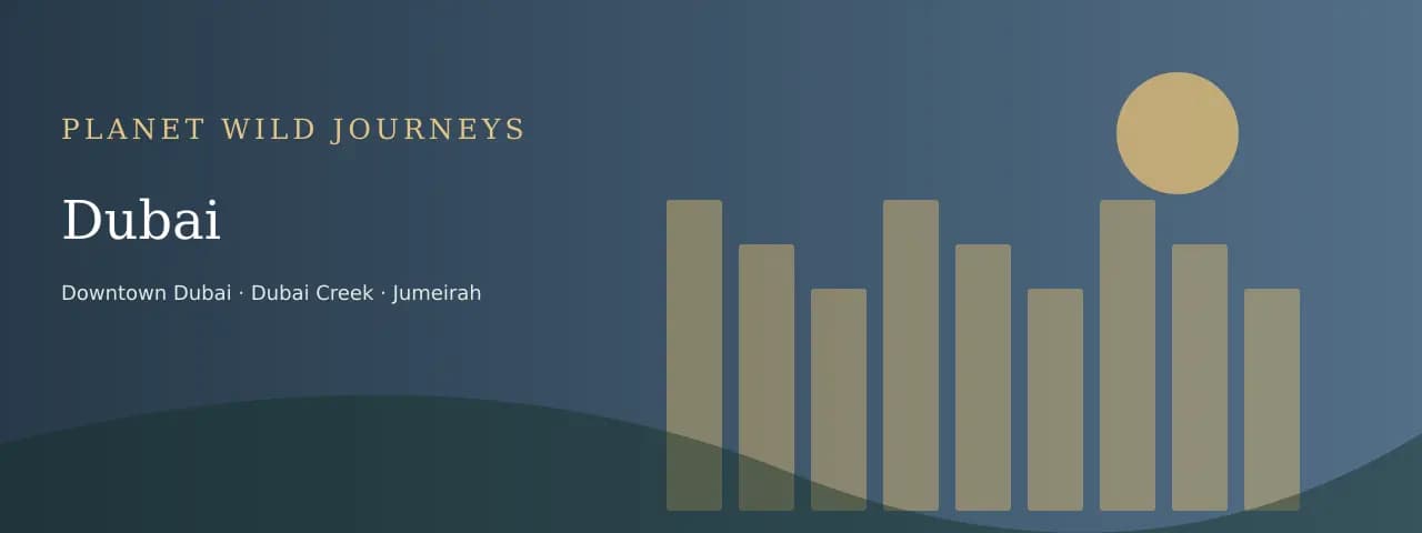 Original illustrated Dubai travel landscape
