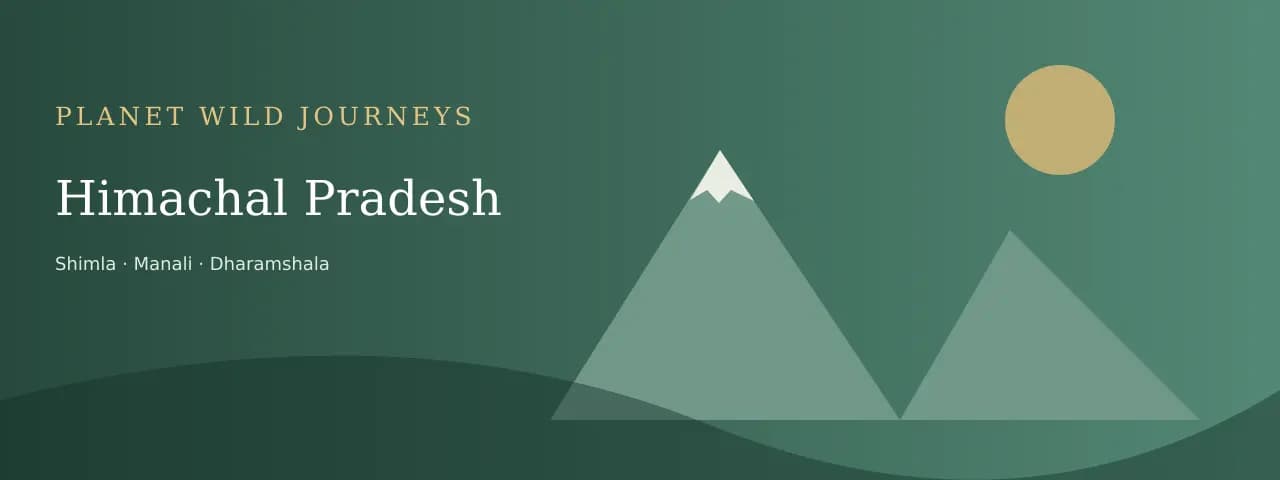 Original illustrated Himachal Pradesh travel landscape