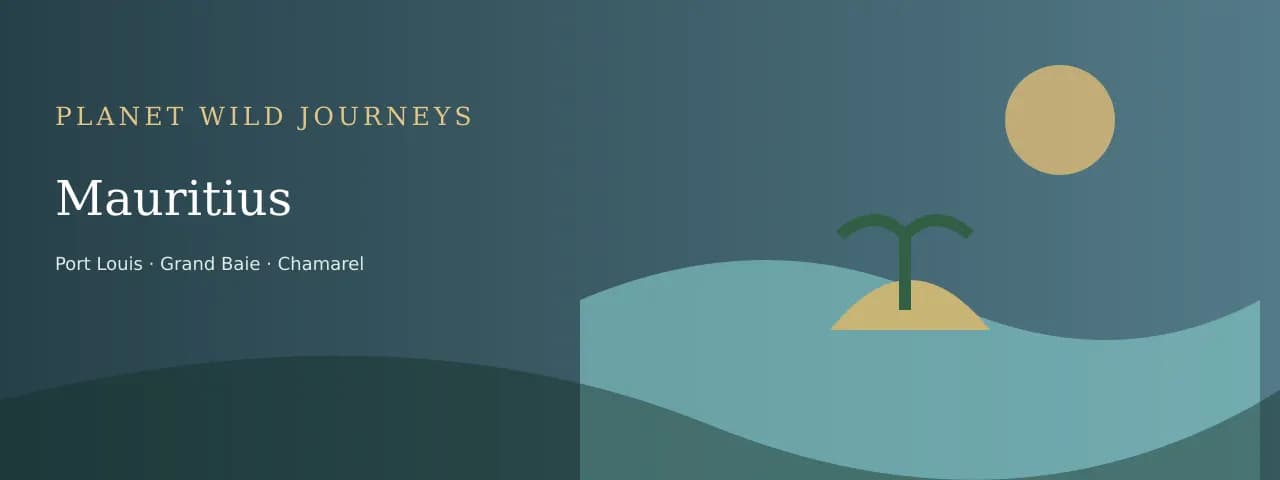 Original illustrated Mauritius travel landscape